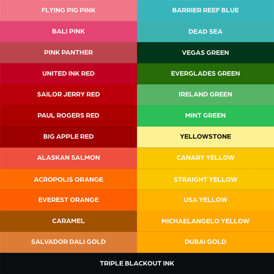 50 Color Set - World Famous Ink Dövme Boyası - 1oz/30ml
