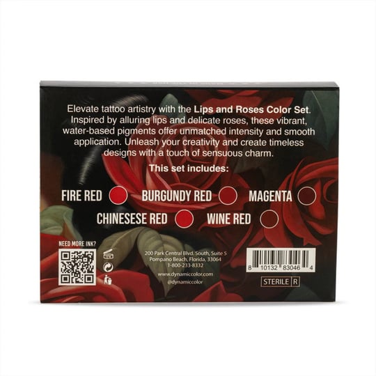 Dynamic Tattoo Ink Lips and Roses 1oz Color Set