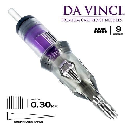 Bishop DaVinci V2 1009 CMLT 9CM Curved Magnum Bugpin Long Taper Kartuş Dövme İğnesi 20 Adet