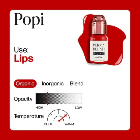 Perma Blend Luxe Popi – 15 ml PMU Dudak Pigmenti (Vivid Red)