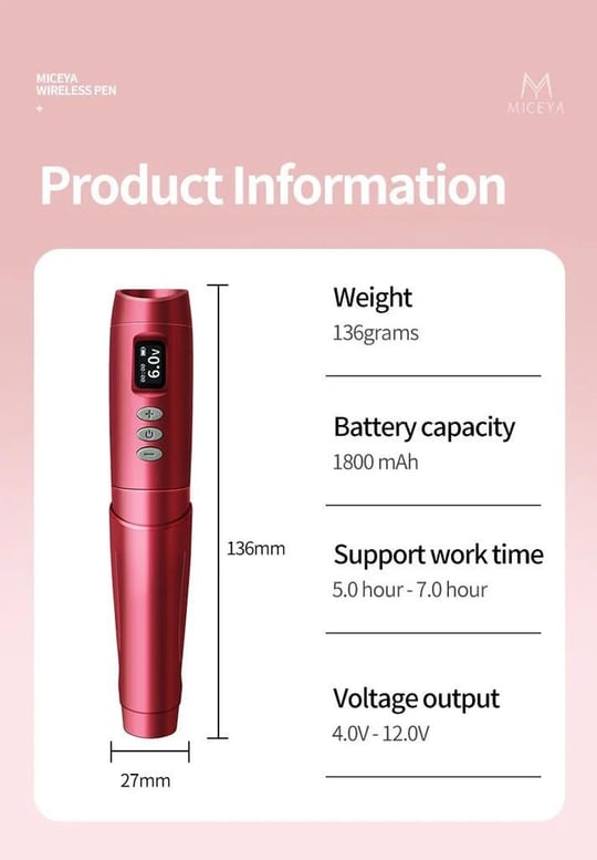 Bronc MICEYA Tulipa 3.5mm Stroke Kablosuz Pen Dövme & PMU Makinesi Yeşil