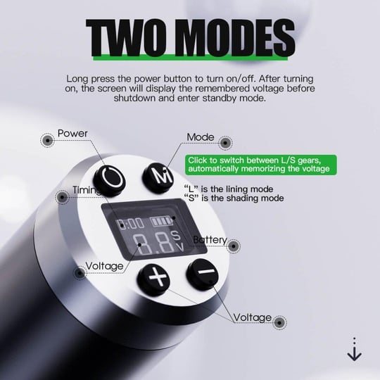 Mast Fold 3 Kablosuz Dövme Makinesi | 7 Stroke (2.4–4.2 mm)