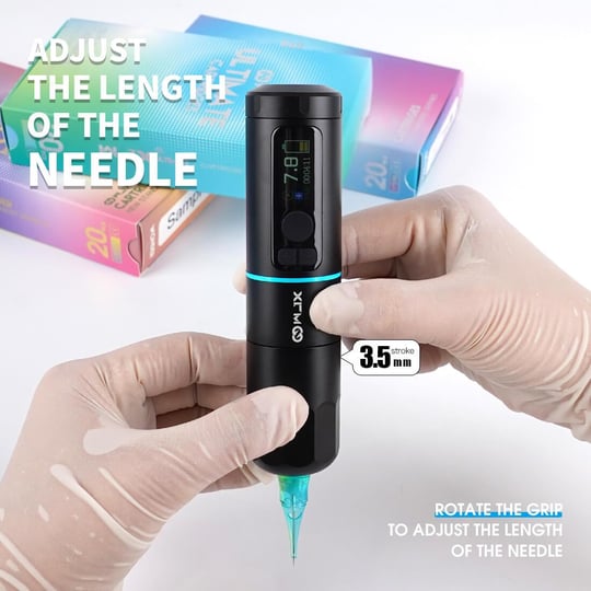 WJX W4 Wireless 3.5mm Stroke USB-C Çift Bataryalı Kablosuz Rotary Dövme Makinesi