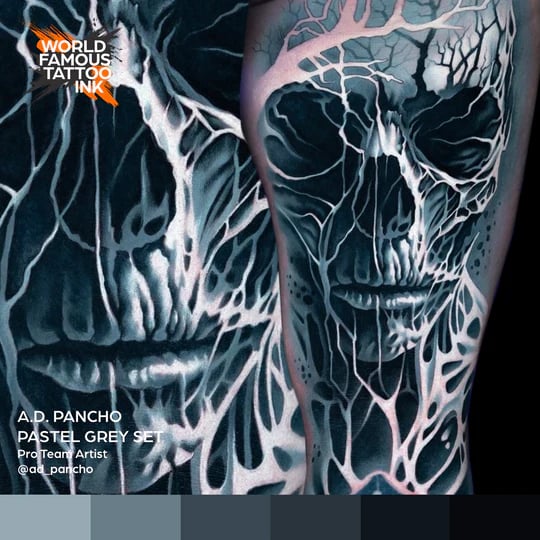 World Famous Ink A.D Pancho Pastel Greys 6’lı Set Dövme Boyası 1oz (30 ml)