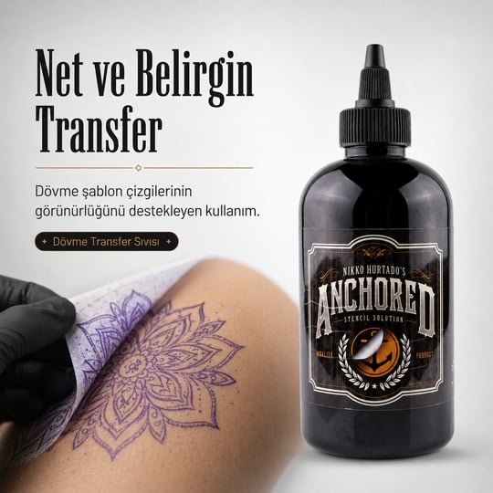 Anchored by Nikko Hurtado Stencil Solution Dövme Transfer Sıvısı 8oz - 240ml