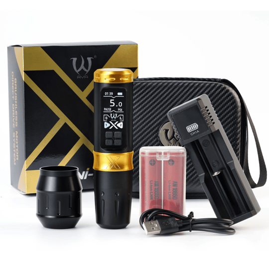 Ava UNI-X Wireless Pen 4.0mm Stroke Gold Kablosuz Dövme Makinesi