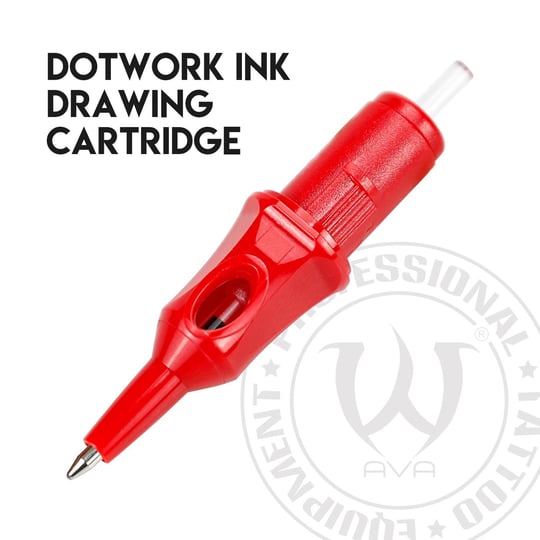 Ball Pen Cartridge Red - Dotwork Ink Drawing 20 Adet