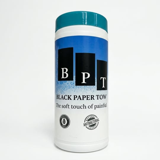 BPT Black Paper Towel Alkolsüz Antibakteriyel Dövme Islak Mendil