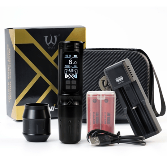 Ava UNI-X Wireless Pen 4.5mm Stroke Black Kablosuz Dövme Makinesi