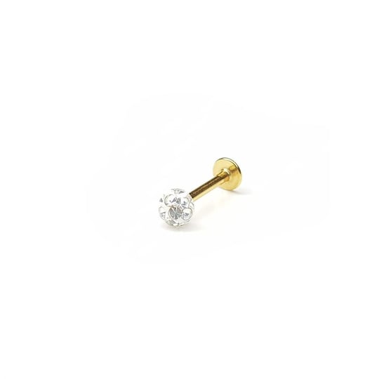 Cerrahi Çelik Dudak-Tragus Piercing Taşlı Gold (8 mm)