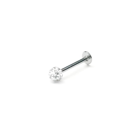 Cerrahi Çelik Dudak-Tragus Piercing Taşlı Silver (10 mm)
