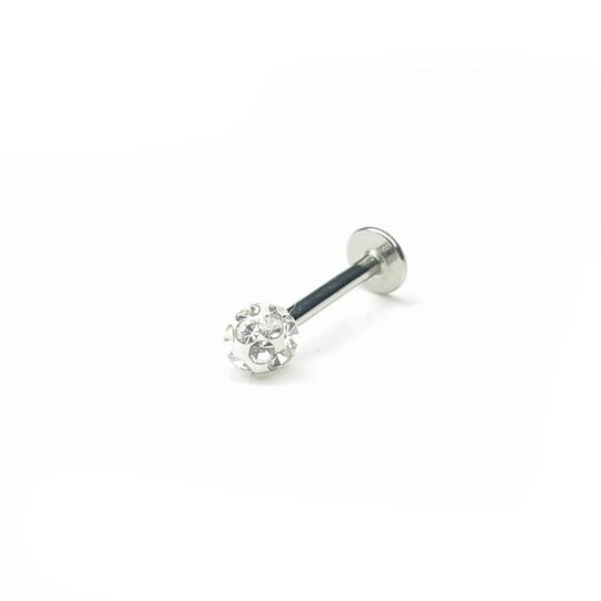 Cerrahi Çelik Dudak-Tragus Piercing Taşlı Silver (8 mm)