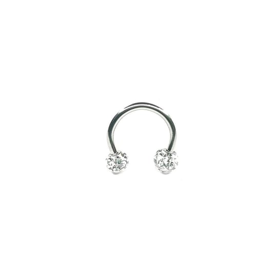 Cerrahi Çelik Silver Bar Top Taşlı Halka Piercing (8MM)