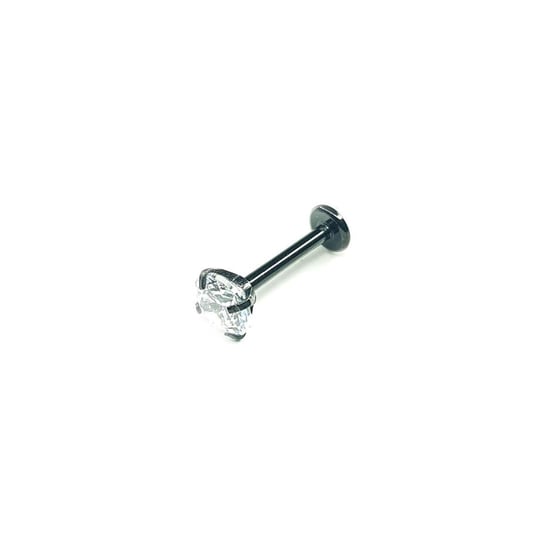 Cerrahi Çelik Siyah Bar Prizma Taşlı Tragus Piercing (8mm)