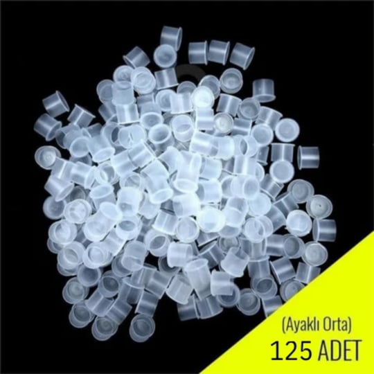 Orta Boy Ayaklı Dövme Boya Potası 14 mm 125 Adet