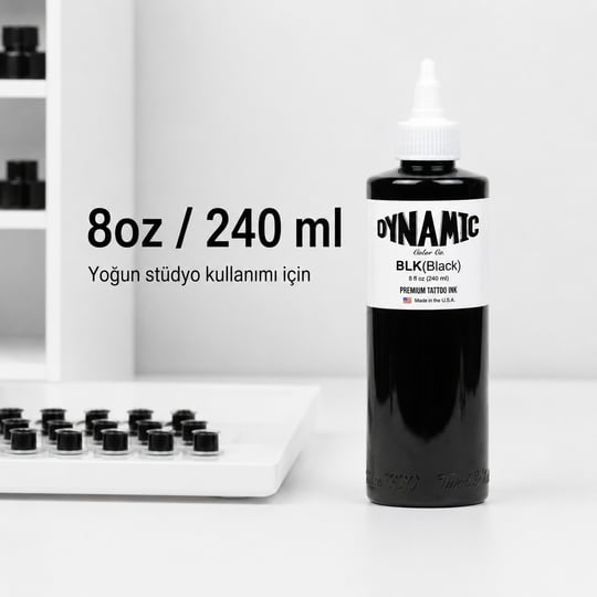 Dynamic Black Siyah Dövme Boyası 8oz - 240ml