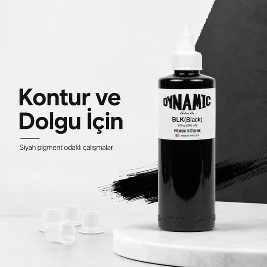 Dynamic Black Siyah Dövme Boyası 8oz - 240ml