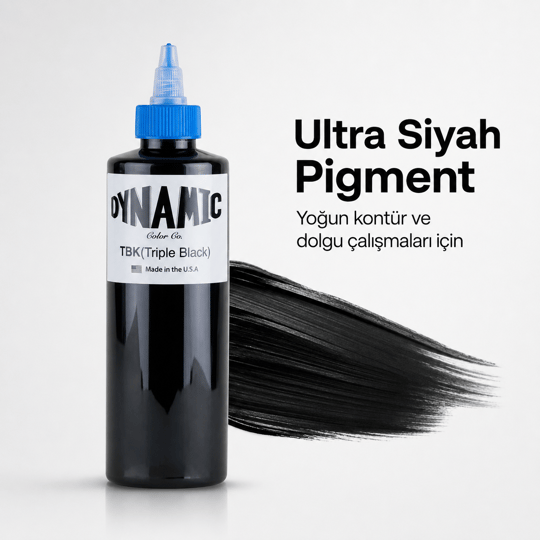 Dynamic Triple Black Siyah Dövme Boyası 8oz - 240ml