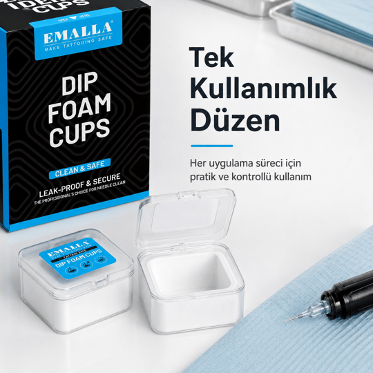 Emalla Dip Foam Cup - İğne Temizleme Kabı - 20li/Kutu