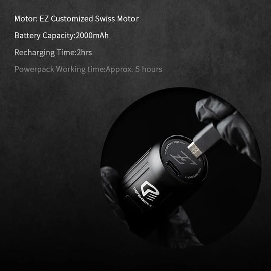 EZ Defender X Black 4.0mm Stroke Kablosuz Pen Dövme Makinesi