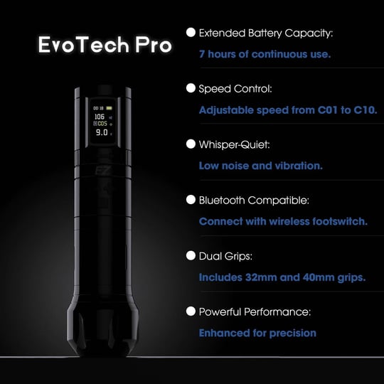 EZ EvoTech Pro Black Tattoo Machine