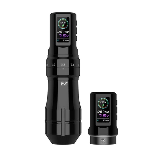 EZ P3 Pro Gloss Black Wireless Battery Tattoo Pen Machine X2 Power