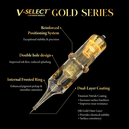 EZ V-Select Titanium Gold 1005RL 5RL 0.30 mm Round Liner Kartuş Dövme İğnesi