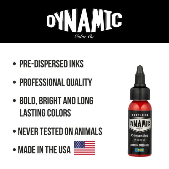 Dynamic Platinum Tattoo Ink Crimson Red