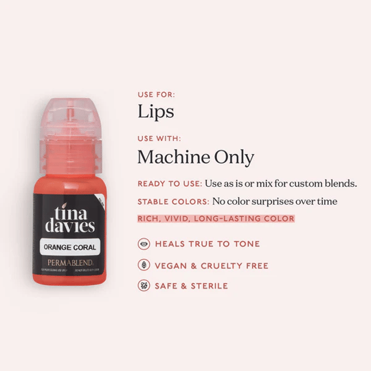 Perma Blend Tina Davies Orange Coral Kalıcı Makyaj Dudak Pigmenti 15ml