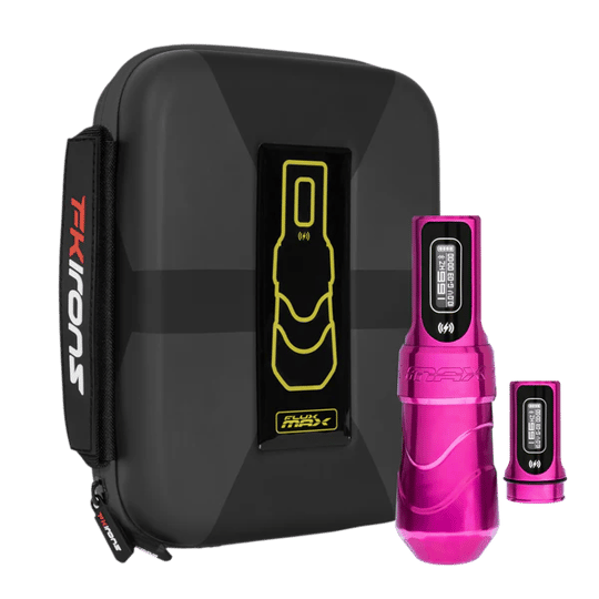 FK Irons Flux Max Bubblegum 4.0mm Stroke Çift Bataryalı Kablosuz Dövme Makinesi - Pembe
