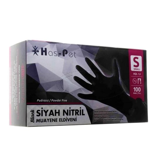 Haspet Siyah Nitril Small Dövme Eldiveni - KUTU
