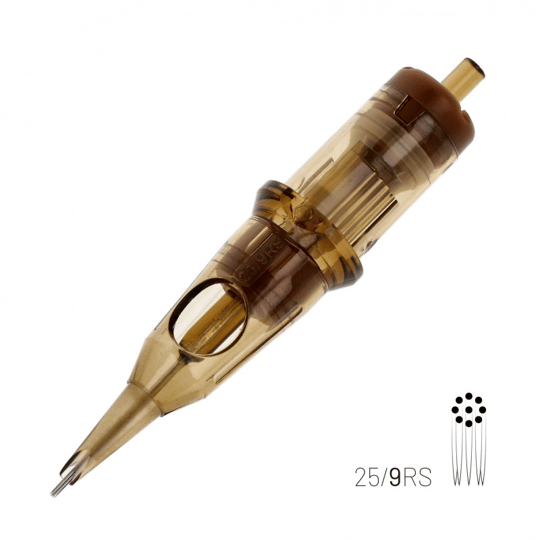 Kwadron 0809 RSLT 9 RS 0.25 mm Round Shader Long Taper Kartuş Dövme İğnesi 20 Adet