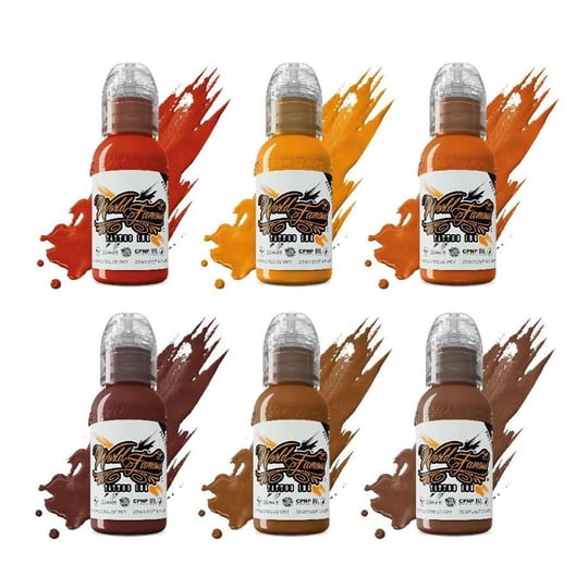 Mak's Bricktone 6'lı Dövme Boyası Seti - World Famous Ink Dövme Boyası - 1oz/30ml