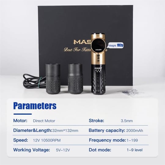 Mast Archer 5 Star Series Gold Kablosuz Dövme Makinesi | 3.5mm