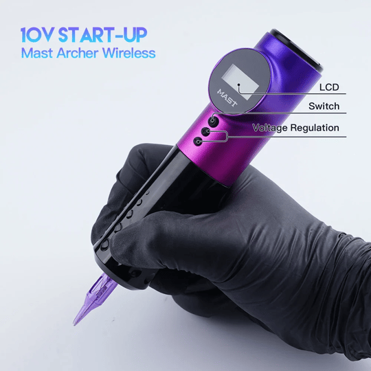 Mast Archer Kablosuz Dövme Makinesi | 3.5mm | Blue Gradient