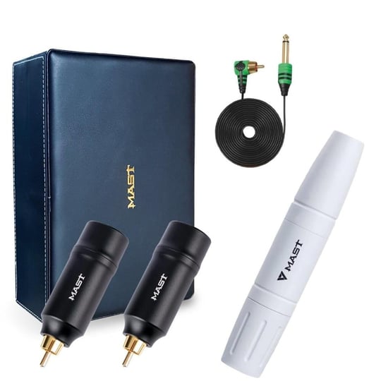 Mast Magi White Dövme Makinesi WQ4905 + 2 Kablosuz Pil Set