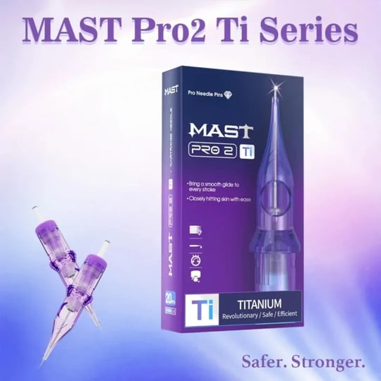 Mast Pro 2 Titanium 1201 RL 1 RL 0.35 mm Round Liner Long Taper Kartuş Dövme İğnesi 20 Adet