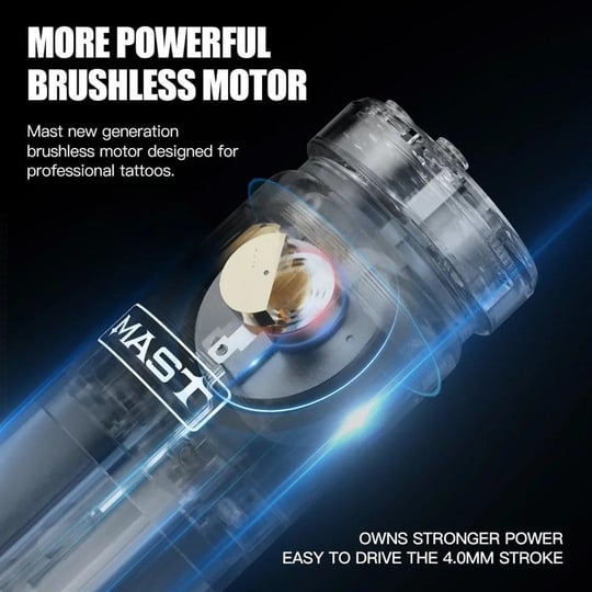 Mast Racer 4.0 mm Stroke Çift Değiştirilebilir Bataryalı Kablosuz Pen Dövme Makinesi