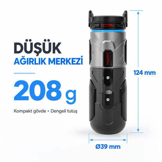Mast Racer Pro Armor Edition Black 4.2mm Stroke Kablosuz Dövme Makinesi - Siyah