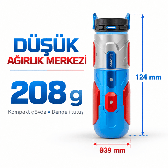 Mast Racer Pro Armor Edition Blue & Red 4.2mm Stroke Kablosuz Dövme Makinesi - Mavi & Kırmızı