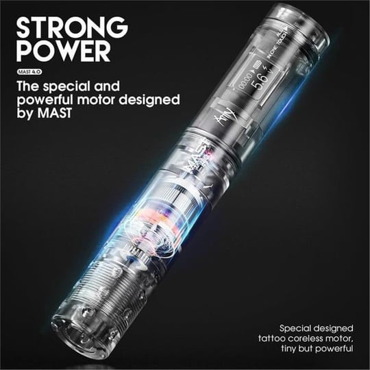 Mast Tour Amy 4.0 Stroke Wireless Tattoo Machine - Kablosuz Dövme Makinesi - Black