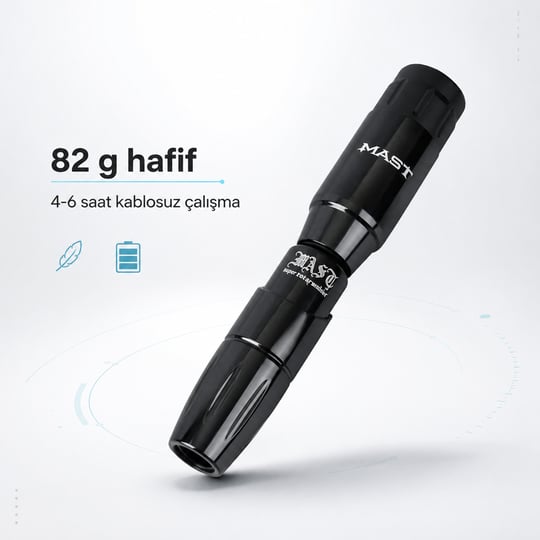 Mast Tour Black 3.5mm Stroke Kablosuz Dövme Makinesi - Siyah