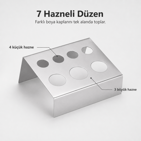 Metal Boya Kabı Standı - Silver