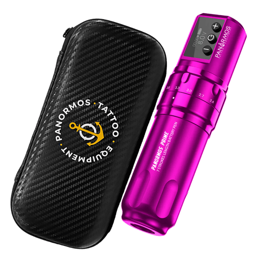 Panormos Prime 10. Yıl 2 Pil Ayarlanabilir Stroke Kablosuz Dövme Makinesi Pembe