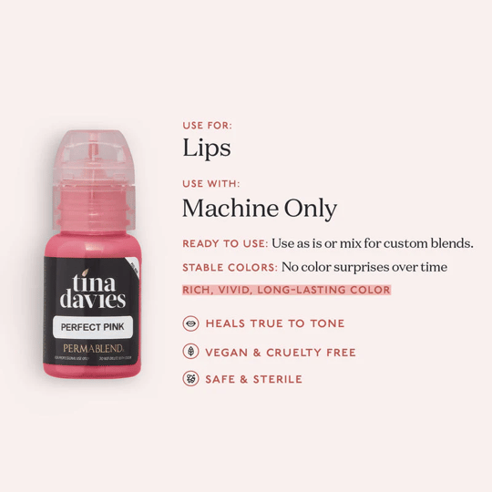 Perma Blend Tina Davies Perfect Pink Kalıcı Makyaj Dudak Pigmenti 15ml
