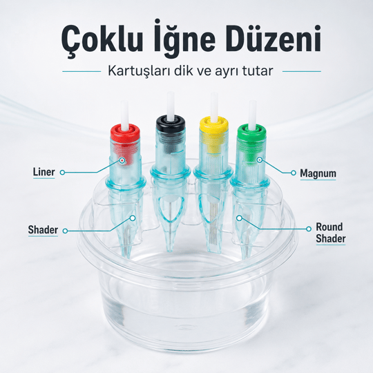 Plastik Dövme İğnesi Temizleme Standı 20’li