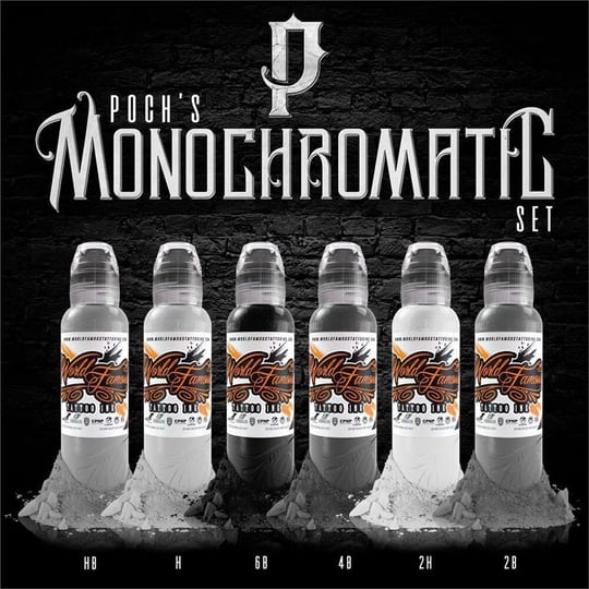 Poch Monochromatic Ink Set - World Famous Ink Dövme Boyası Seti - 1oz/30ml