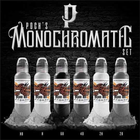 Poch Monochromatic Ink Set - World Famous Ink Dövme Boyası Seti - 4oz/120ml