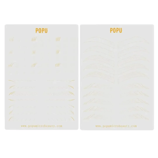 Popu Double Side PMU Practice Pads (5 Adet) Nano Stroke - Kaş Deneme Derisi