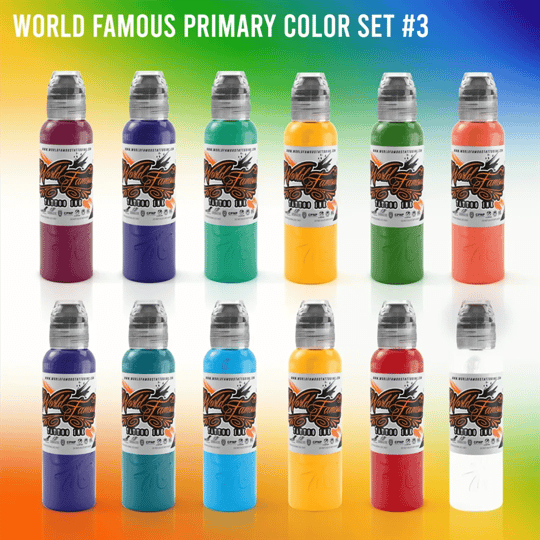 Primary Set 3 - World Famous Ink Dövme Boyası - 1oz (12 color )
